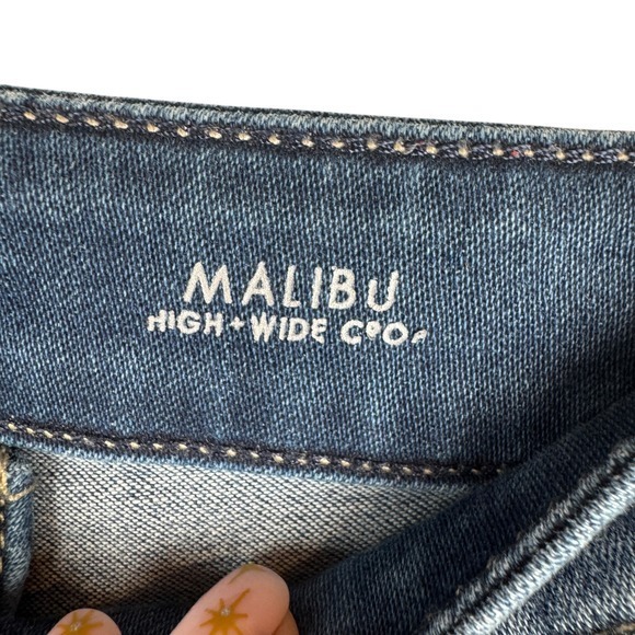Fidelity Jeans Women Size 26 Malibu High‎ Rise Wide Leg Crop Quiet Luxury Denim - Picture 4 of 13